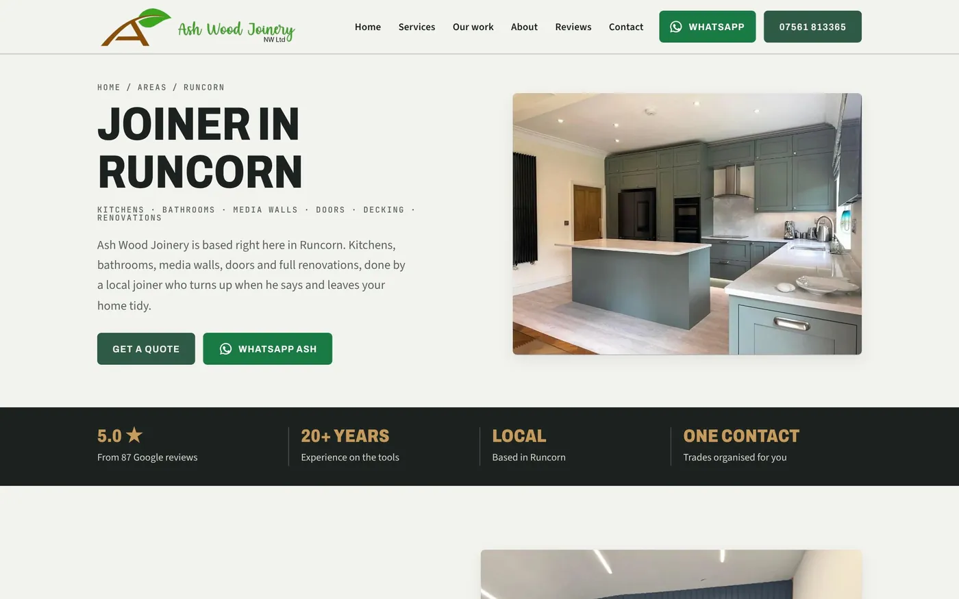 Ash Wood Joinery area page: Joiner in Runcorn