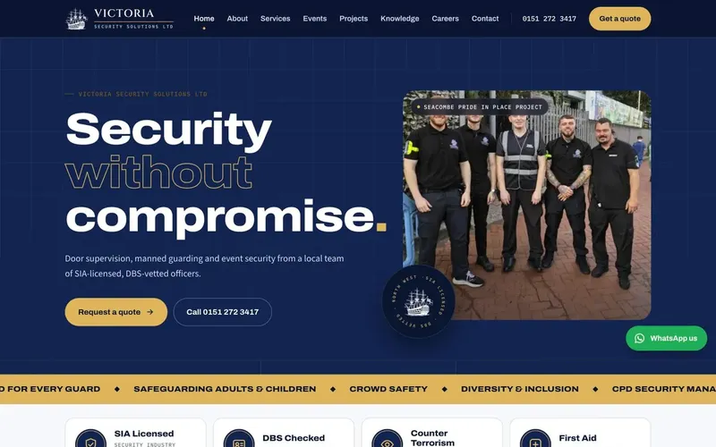 Victoria Security Solutions website homepage