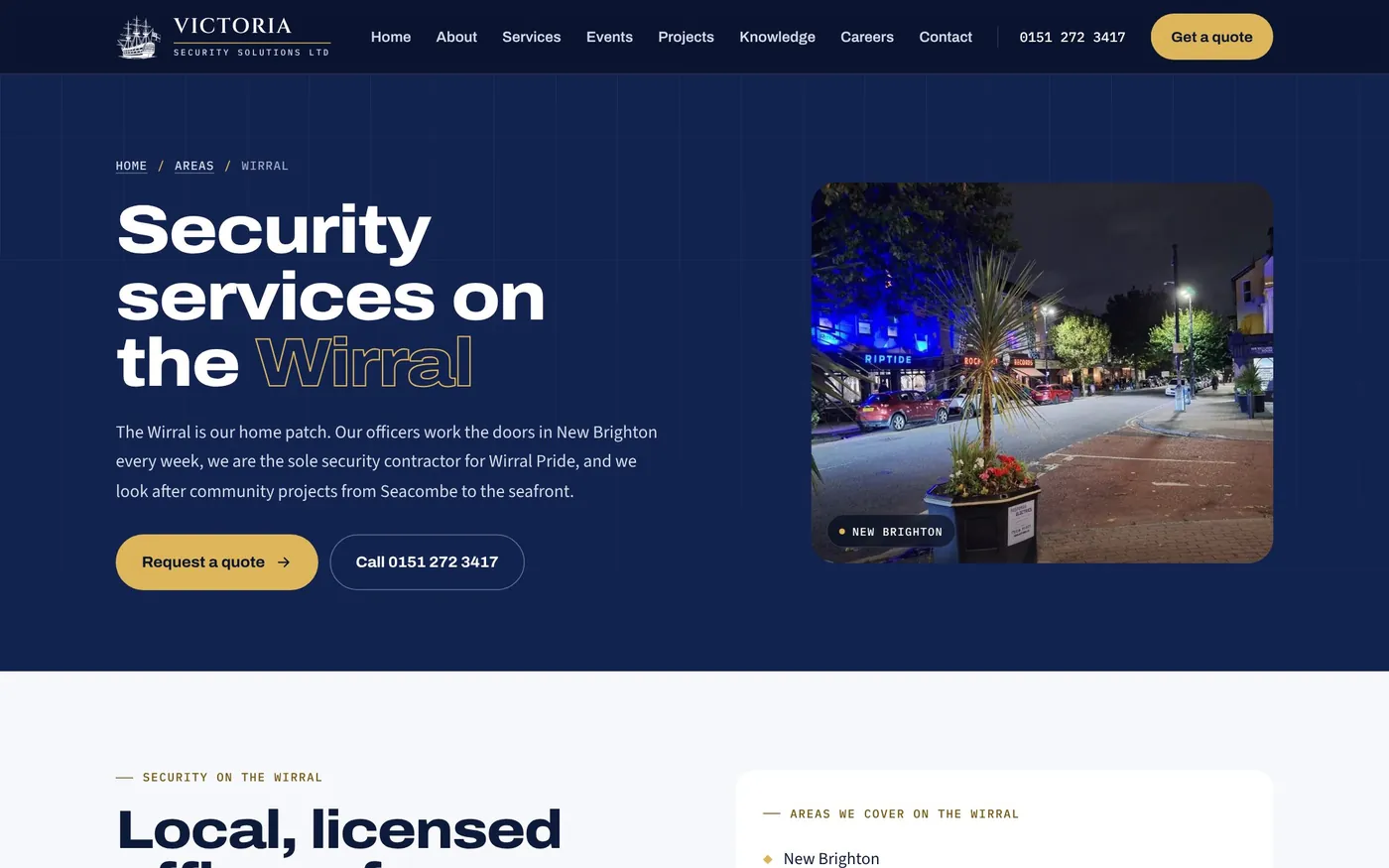 Victoria Security area page: Security services on the Wirral
